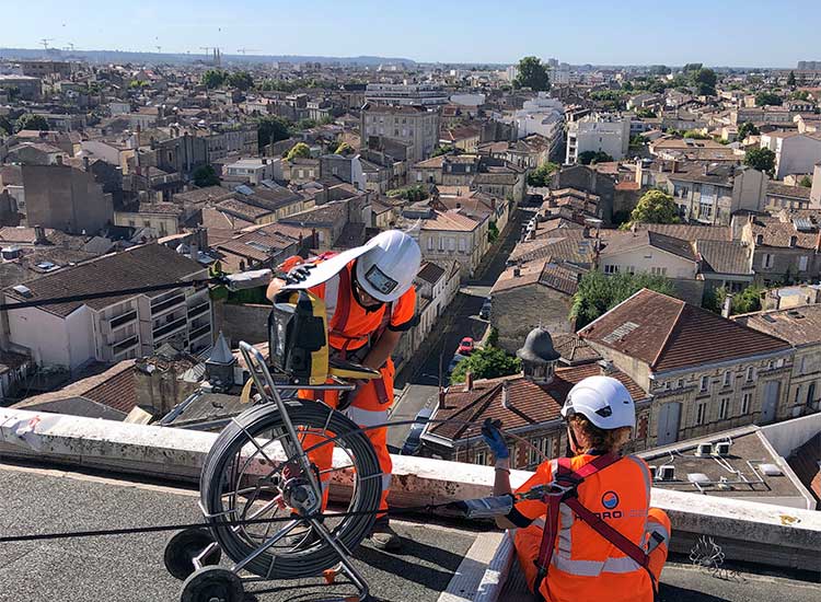 Inspection télévisée de descentes d’eaux, caserne de Bordeaux (33)